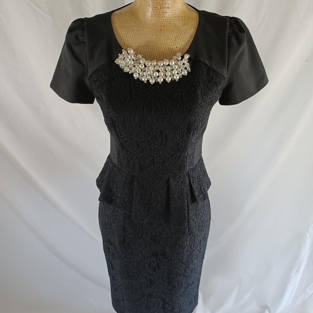 Nissa Black Pearl Dress Size 6